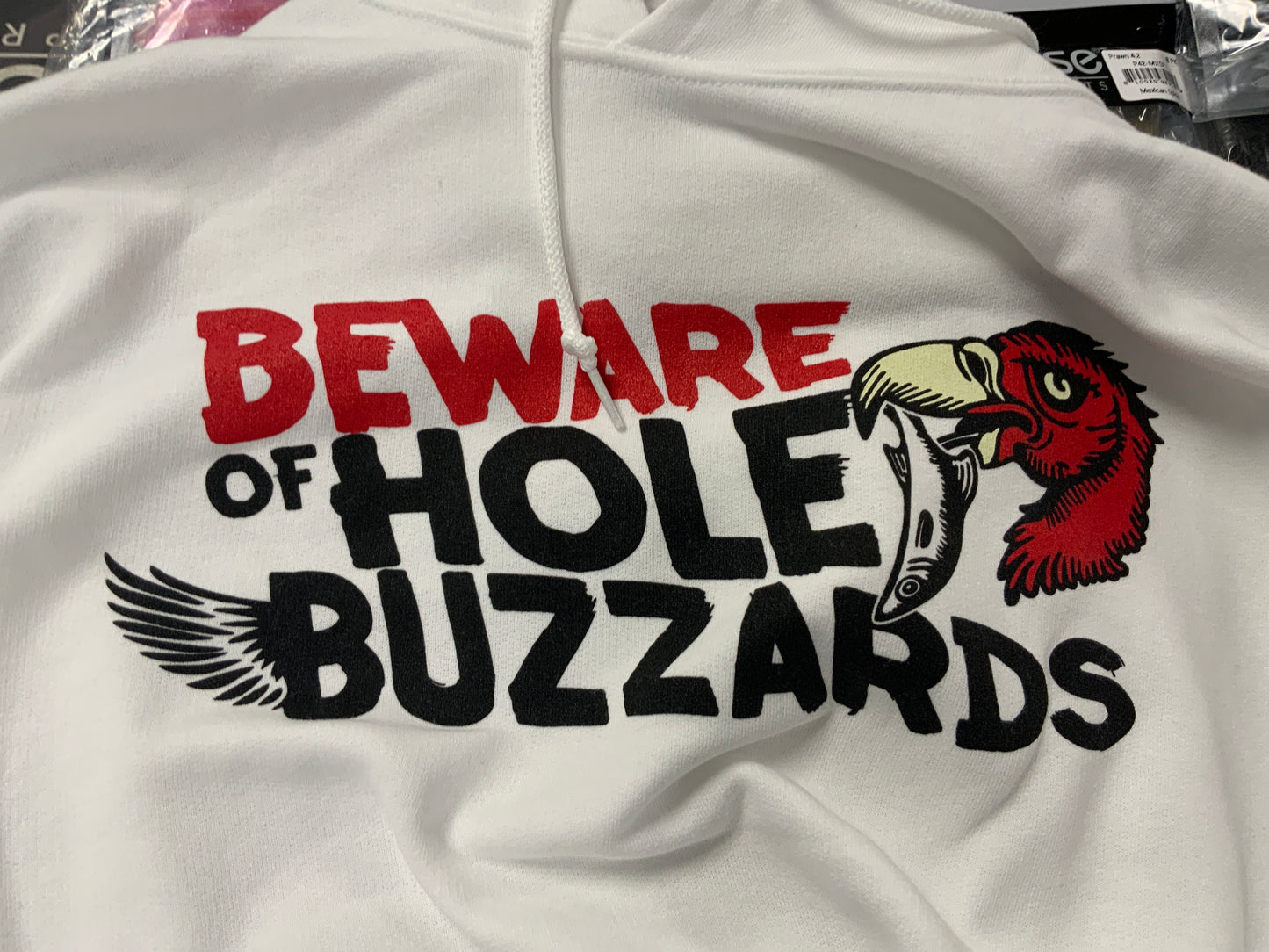 6th Sense Hoodie Beware of Hole Buzzards 3XL - White