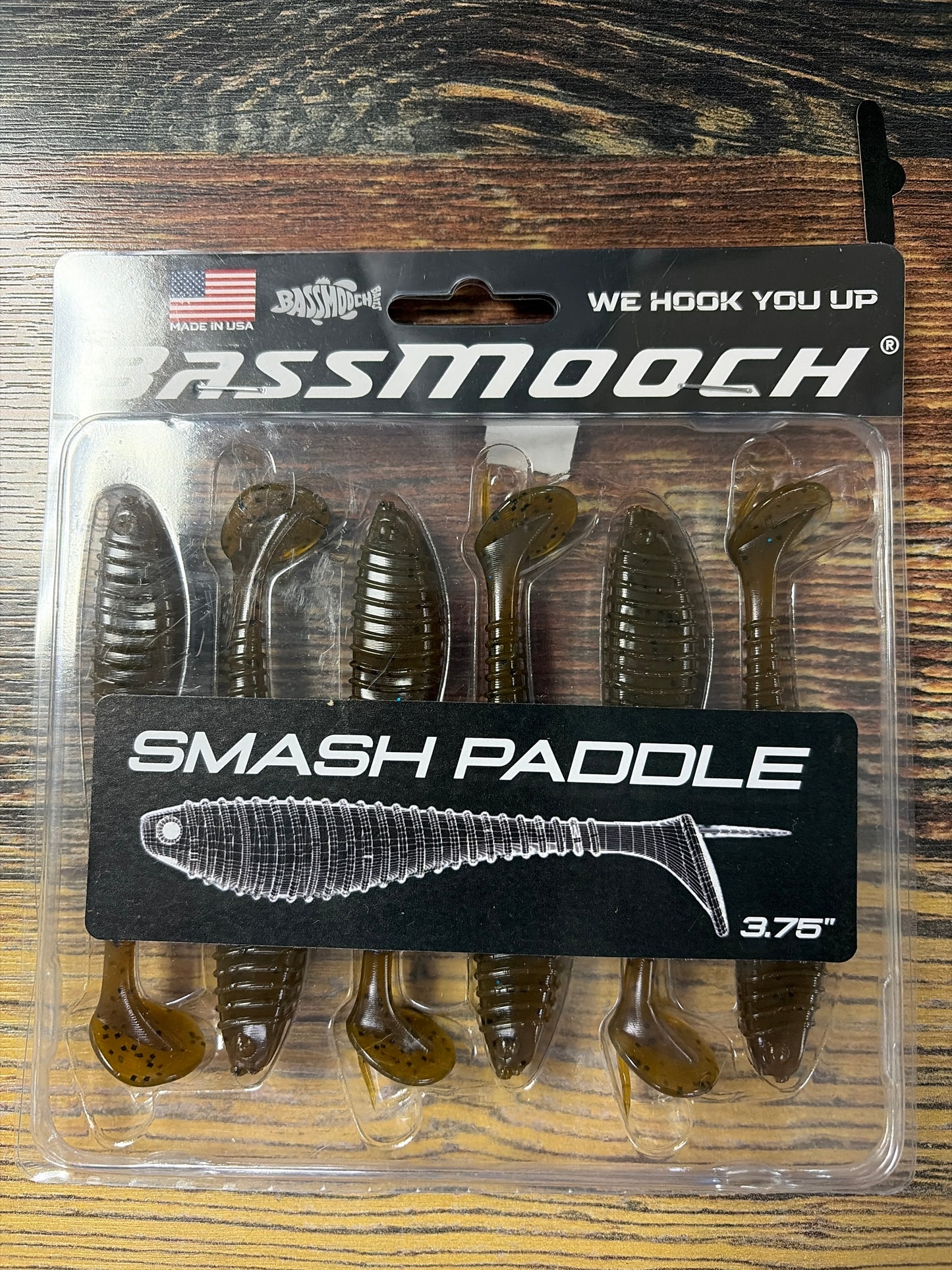 Bassmooch Smash Paddle 3.75” Green Pumpkin