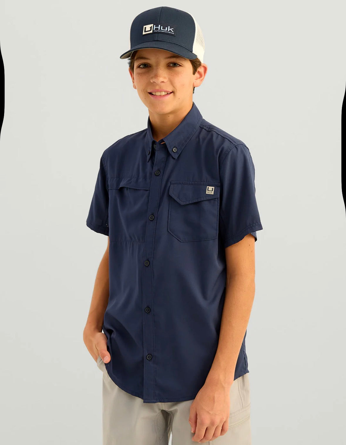HUK Tide Point SS Youth YS Navy