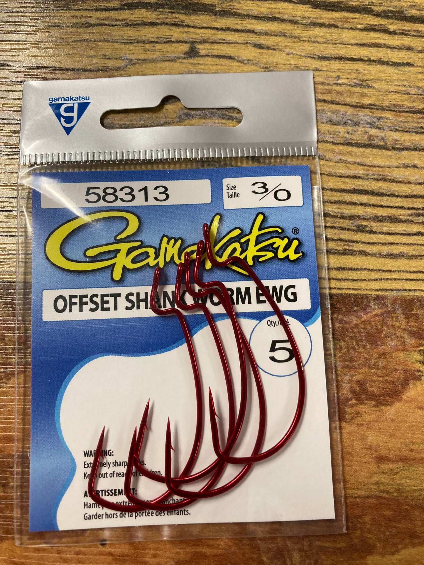 Gamakatsu Offset Shank Worm EWG - Red