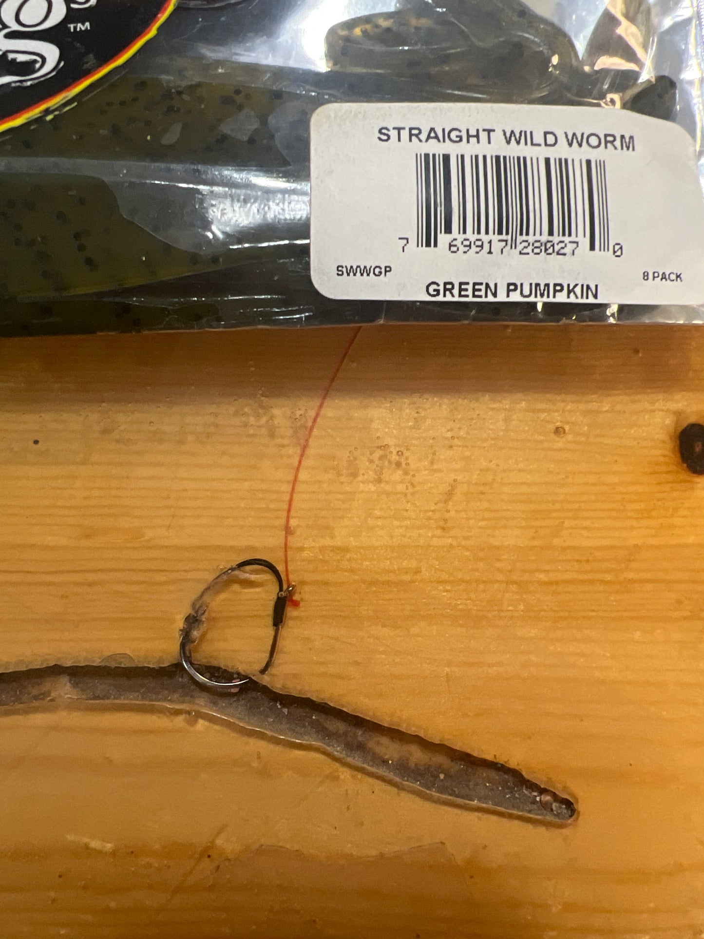 V&M Straight Wild Worm -Green Pumpkin