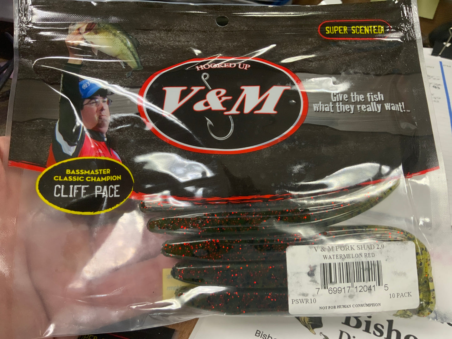 V&M Pork Shad 2.0 Watermelon Red