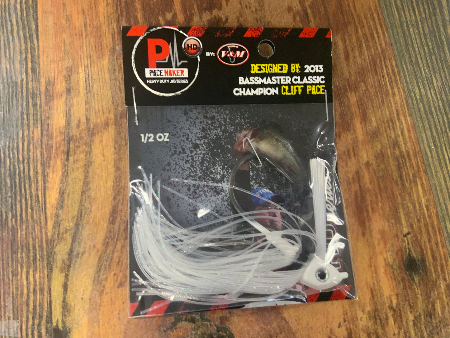 V&M Pulse HD Swim Jig 1/2 oz. White Glitter