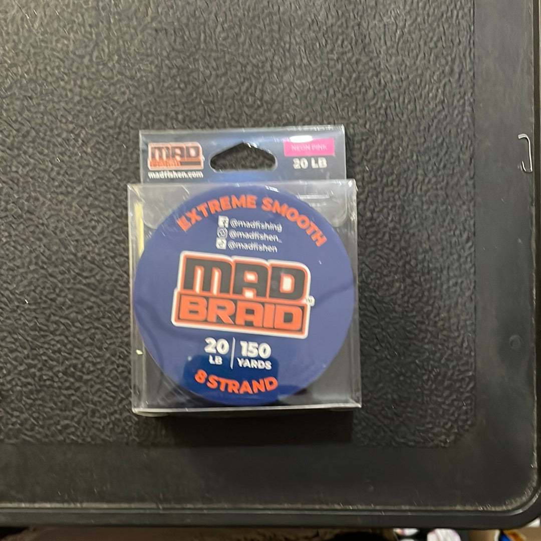 Mad Braid Neon Pink 20lb 150 Yards