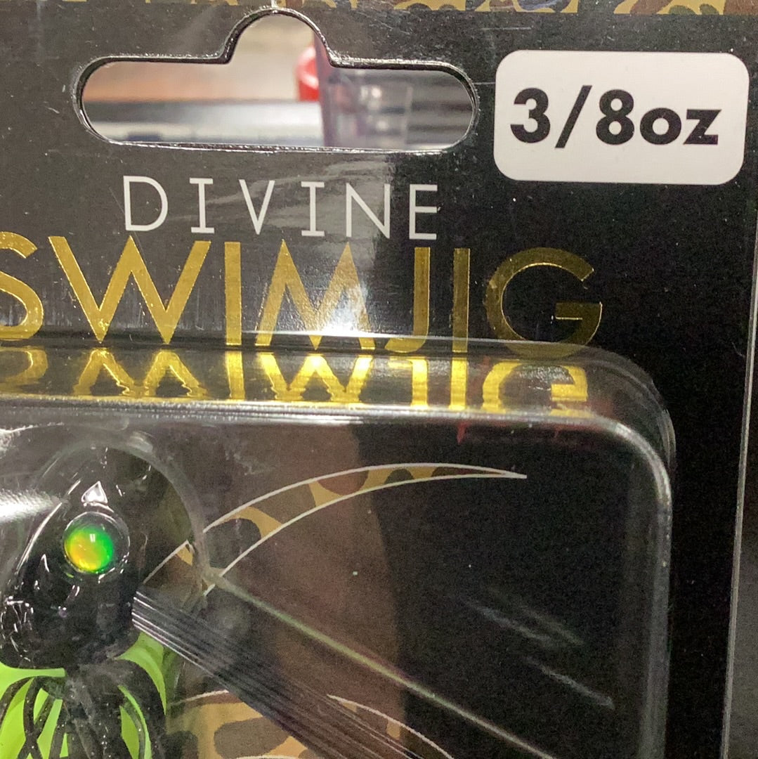 6th Sense Divine Swim Jig 3/8 oz. 5/0 Chartreuse Black Back