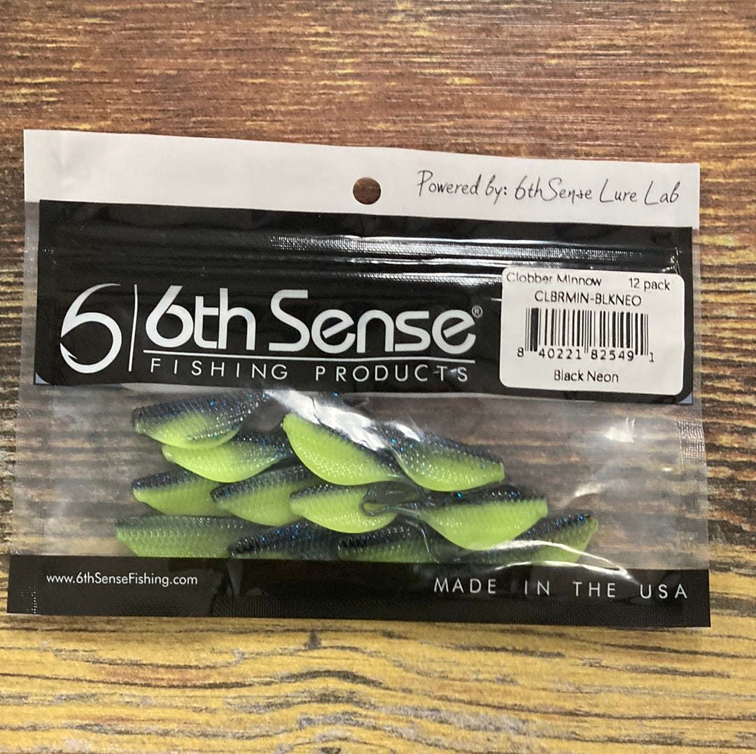 6th Sense Clobber Minnow - Black Neon