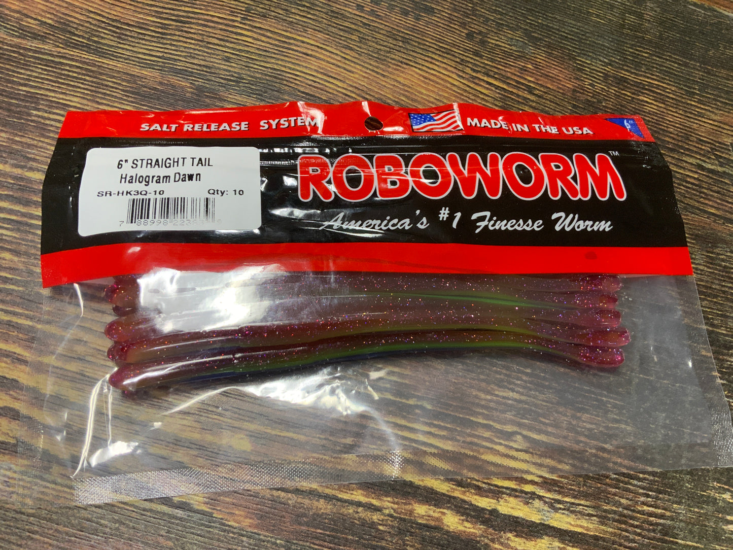 Roboworm Straight Tail 6” Halogram Dawn