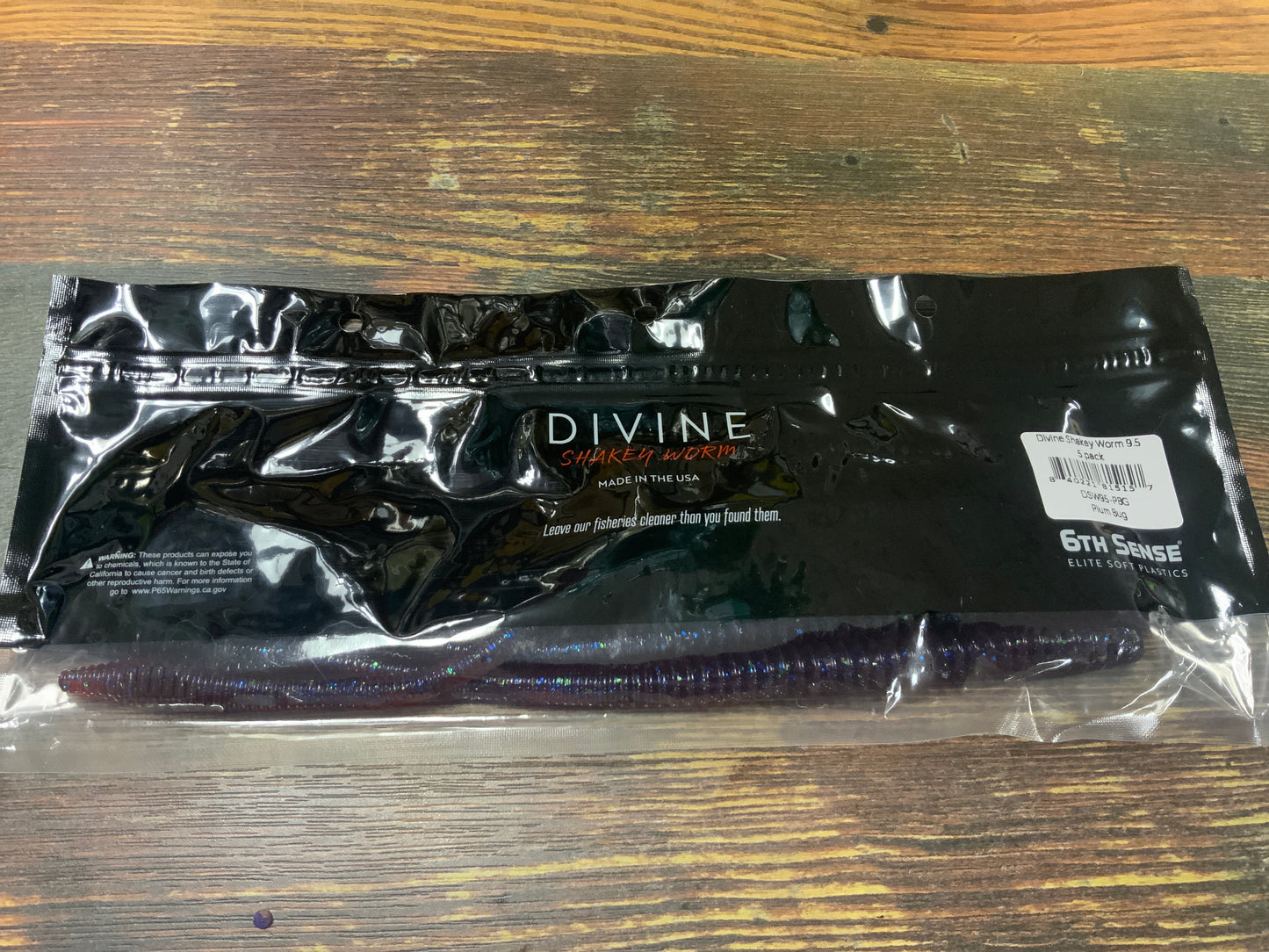 6th Sense Divine Shakey Worm 9.5" Plum Bug