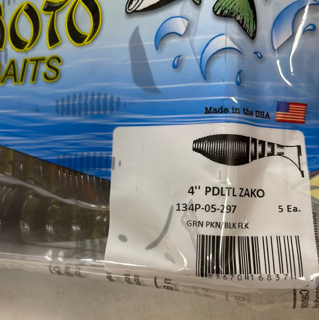 Yamamoto Zako 4" Green Pumpkin/ Blk FLk