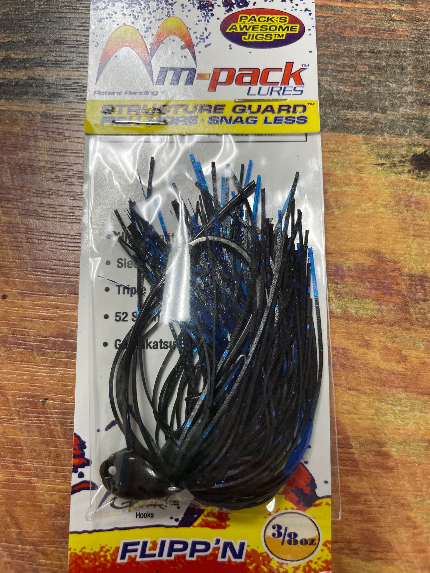 M-Pack Lures 3/8oz FLIPP N JIG Black/Blue
