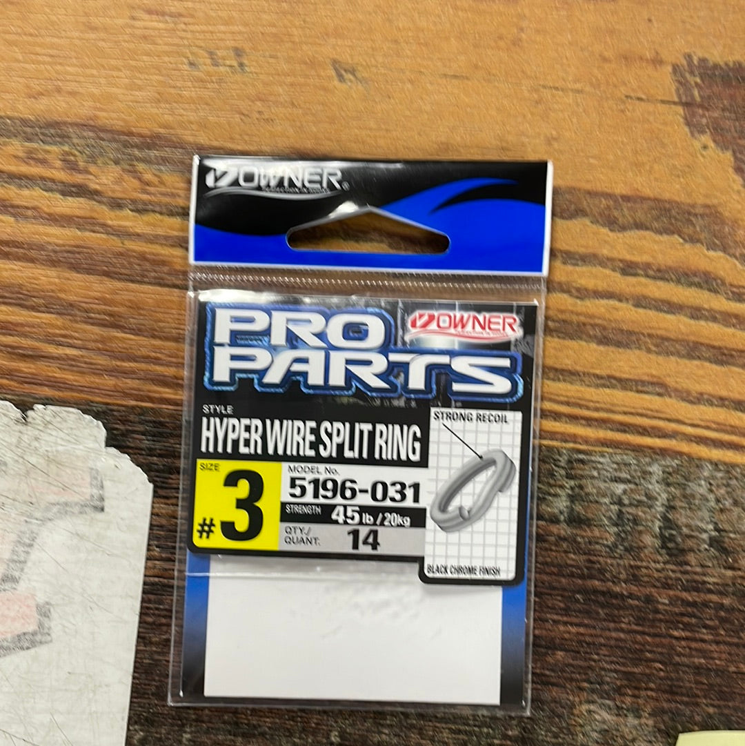 Owner Hyperwire Split Rings #3 Black Chrome