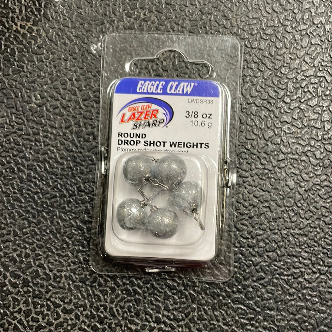 Eagle Claw Round Drop Shot Weights 3/8 oz