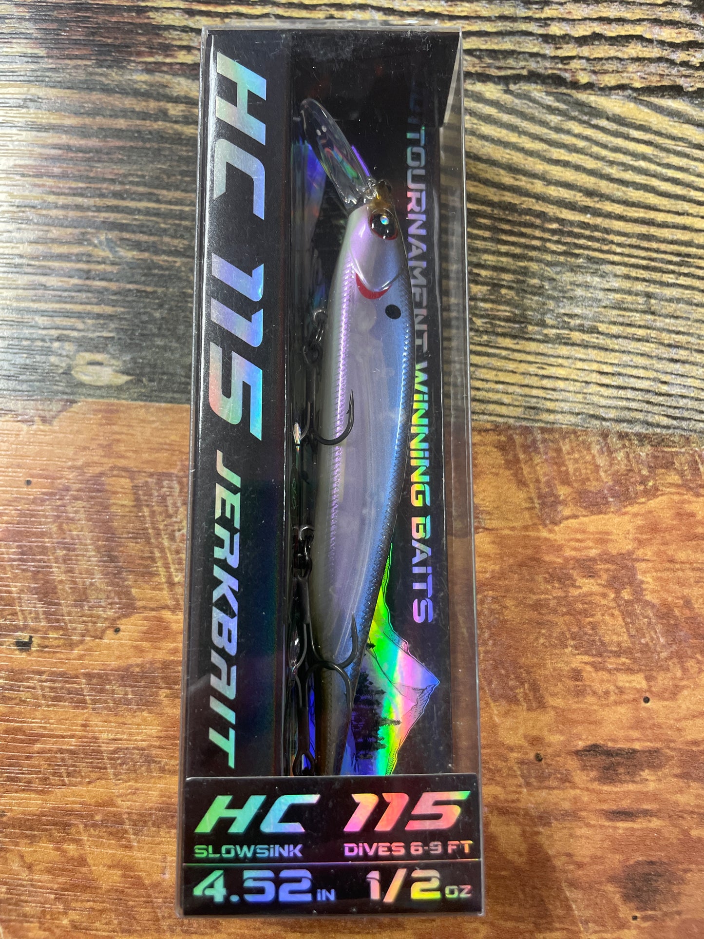 Bassmooch HC 115 Jerkbait 4.52” 1/2oz. Slowsink Ghost Bone Minnow