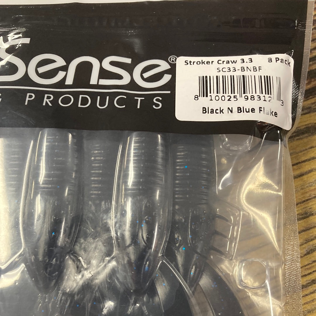 6th Sense Stroker Craw 3.3 Black N Blue Flake