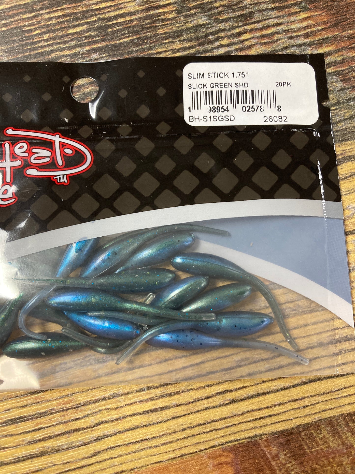 Bonehead Slim Stick 1.75" Slick Green Shad