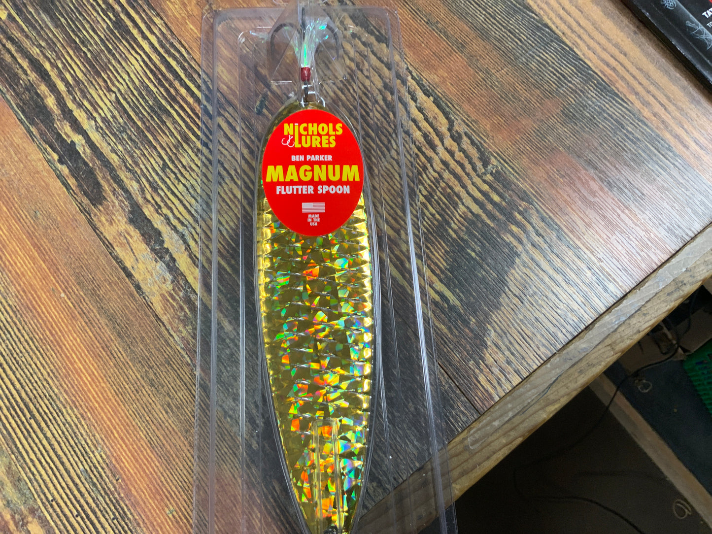 Nichols Flutter Spoon Mag 8" Shattered Gold Glass