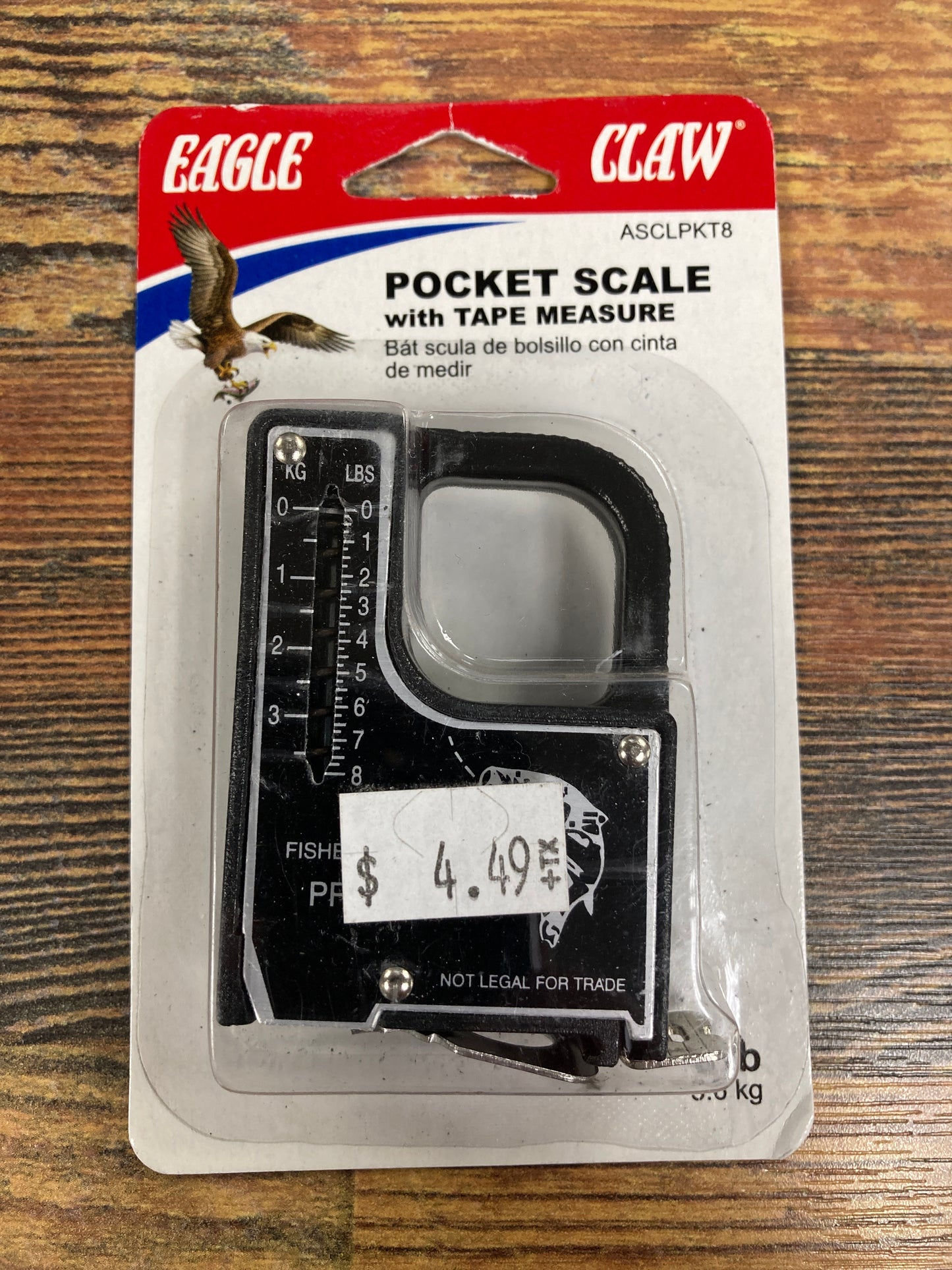 Eagle Claw Pocket Scale w/Tape Measure - 8 lb.