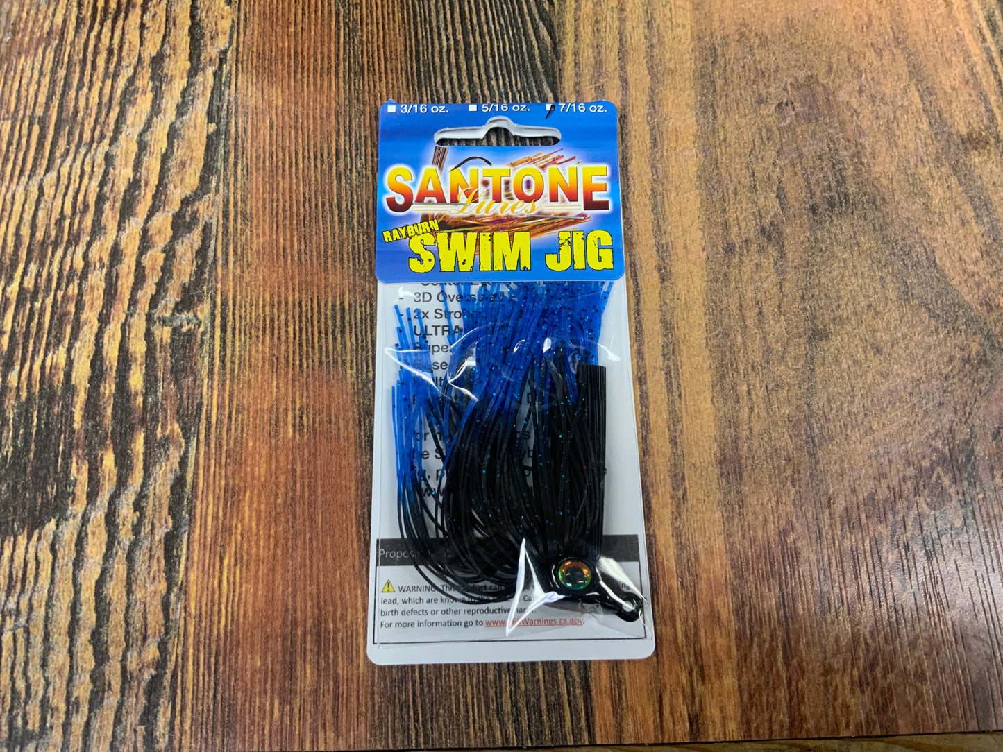 Santone Swim Jig 7/16 oz. Black/Blue Tips