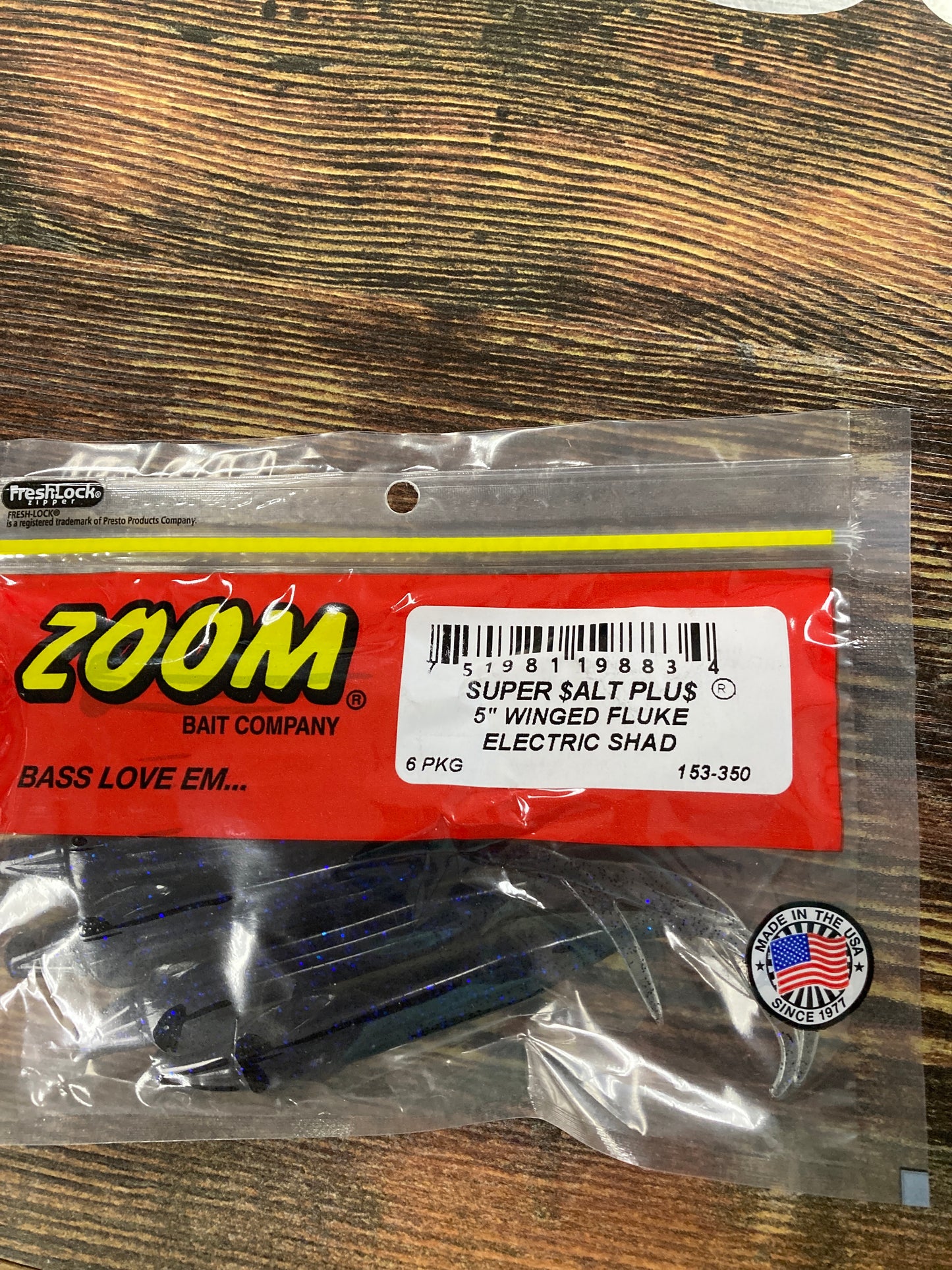 Zoom Winged Fluke 5" Electric Shad