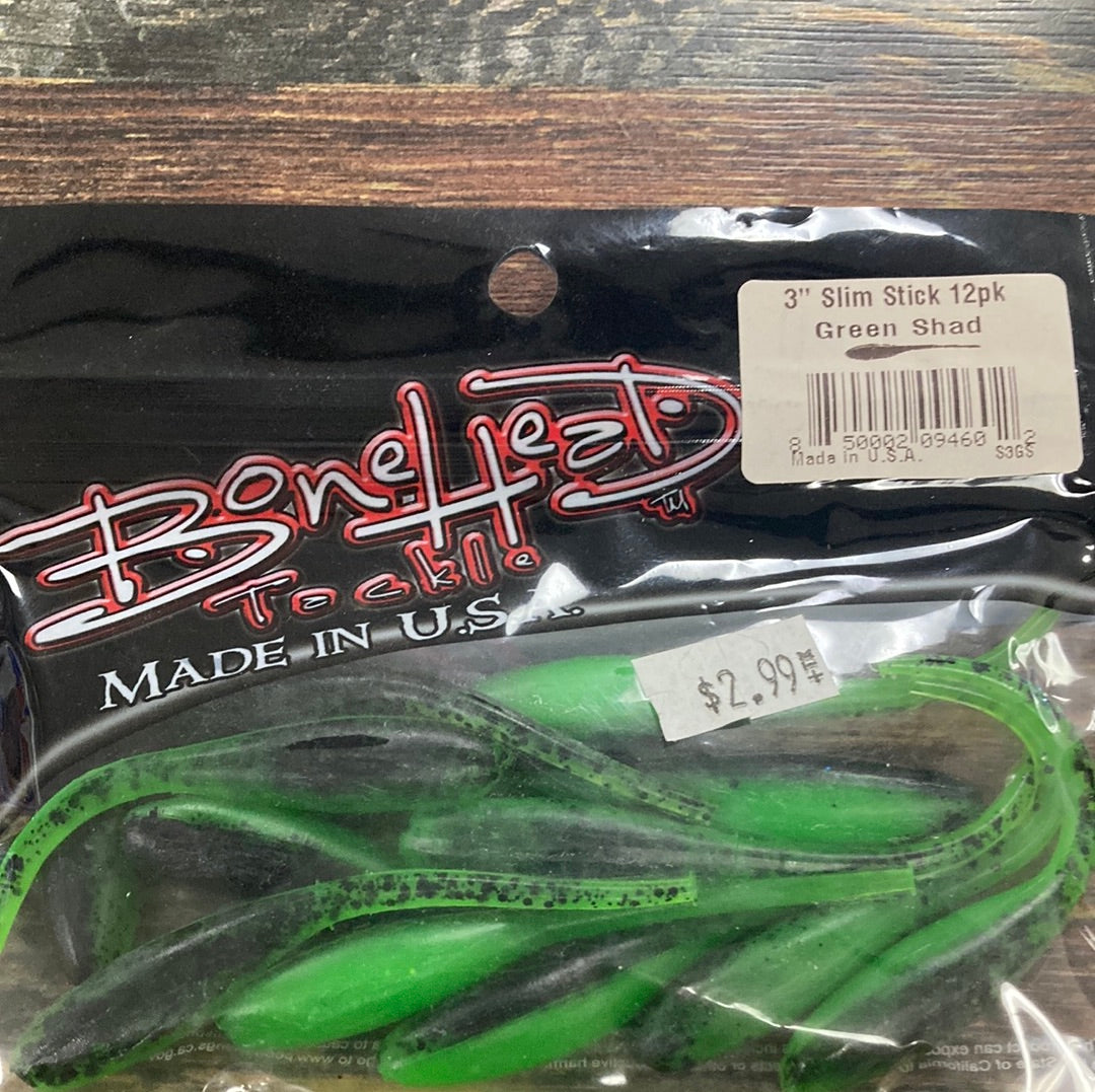 Bone Head Slim Stick 3" Green Shad