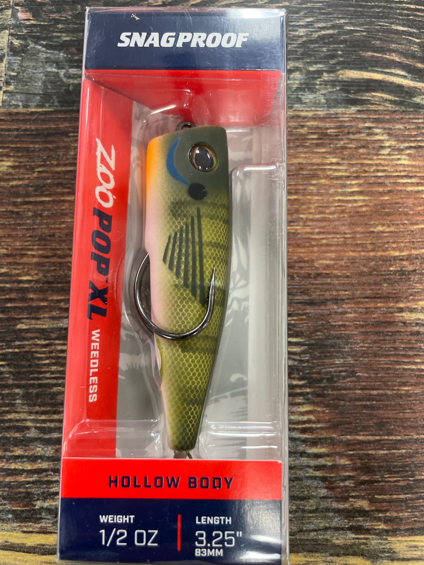 Zoo Pop XL Hollow Body 1/2 oz Weedless Dark Gill