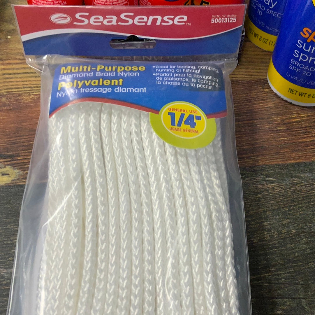 SeaSense 1/4" x 50' Braided Nylon Multi-Purpose Rope