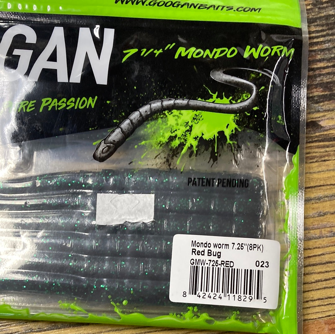 Googan Mondo Worm 7.25” Red Bug