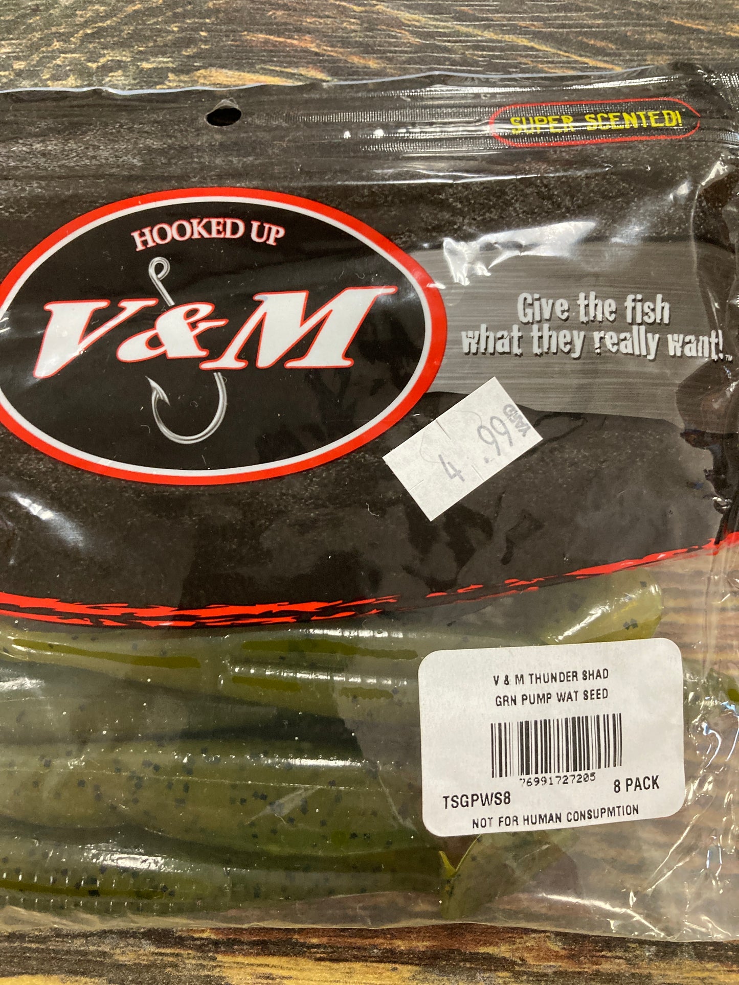 V&M Thunder Shad - Green Pumpkin Watermelon Seed