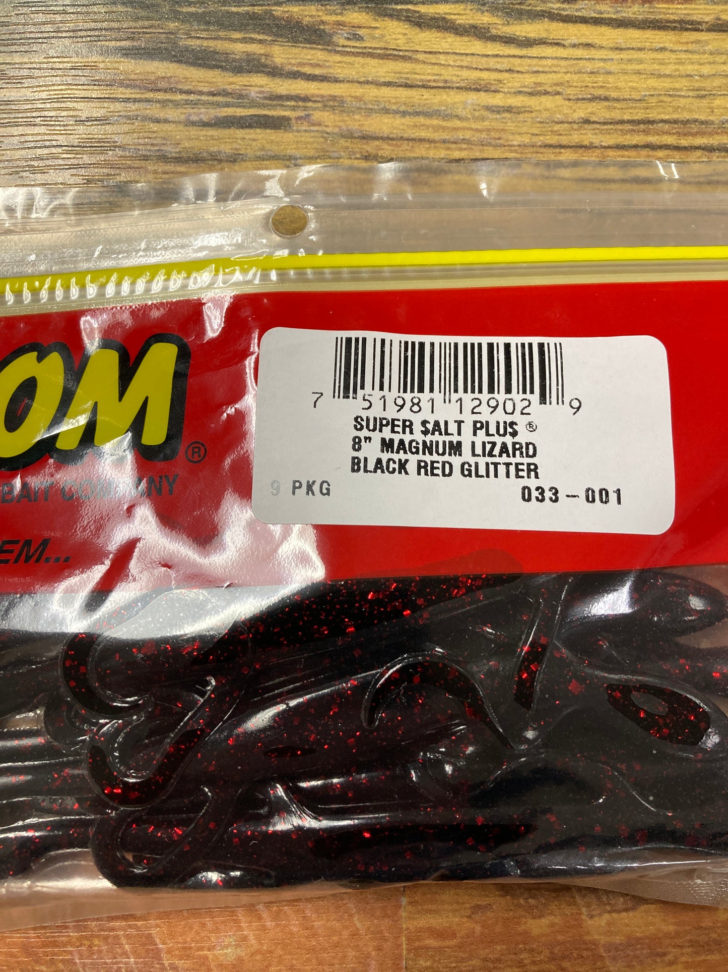 Zoom Mag Lizard 8" Black Red Glitter