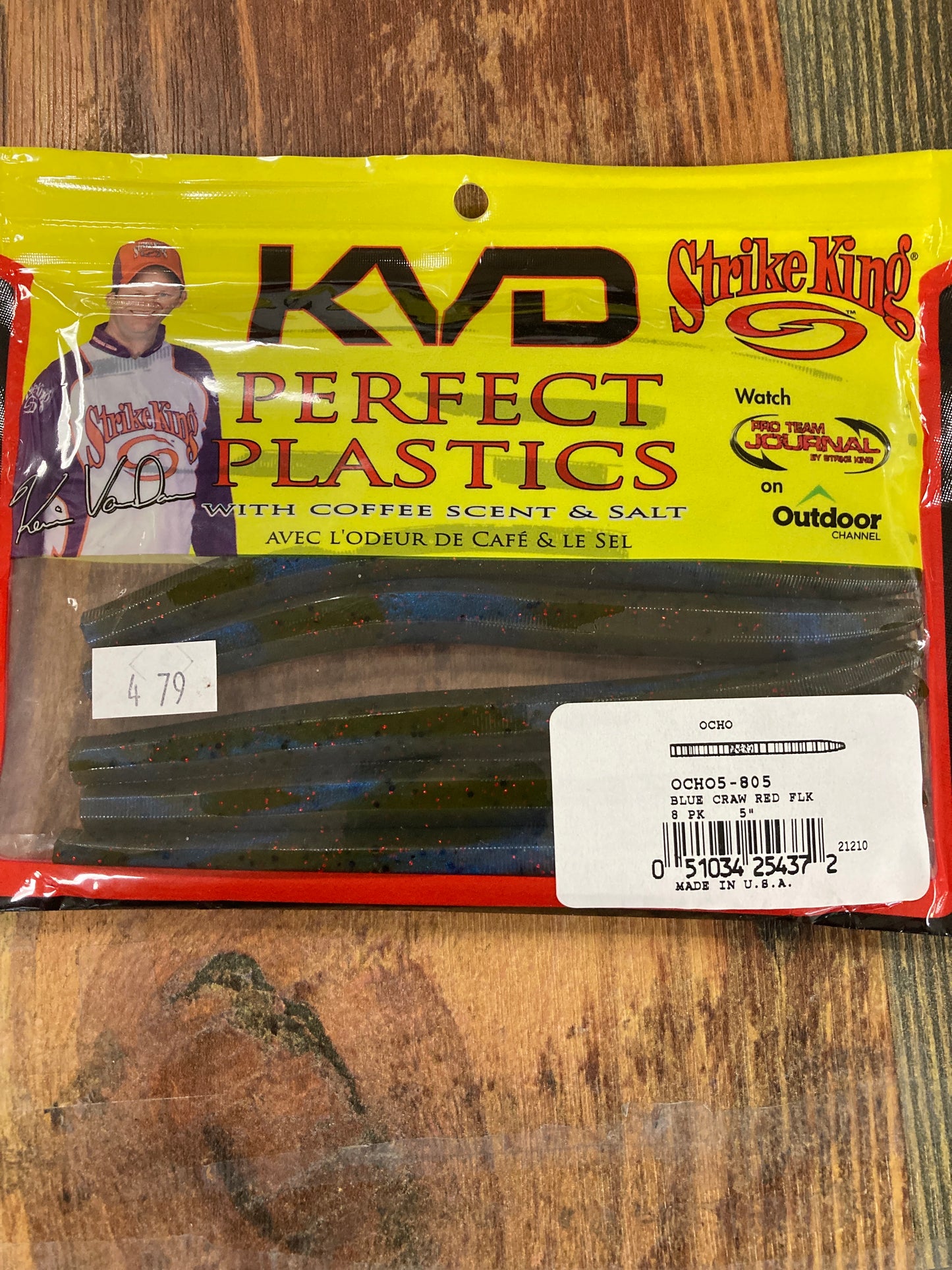 Strike King KVD Ocho Blue Craw 5" Red Flake