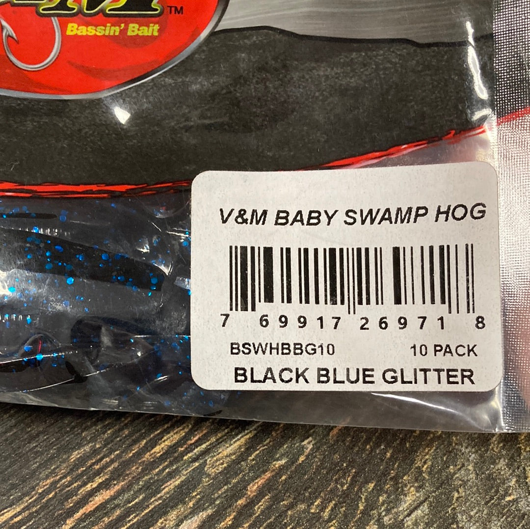 V&M Baby Swamp Hog - Black Blue Glitter