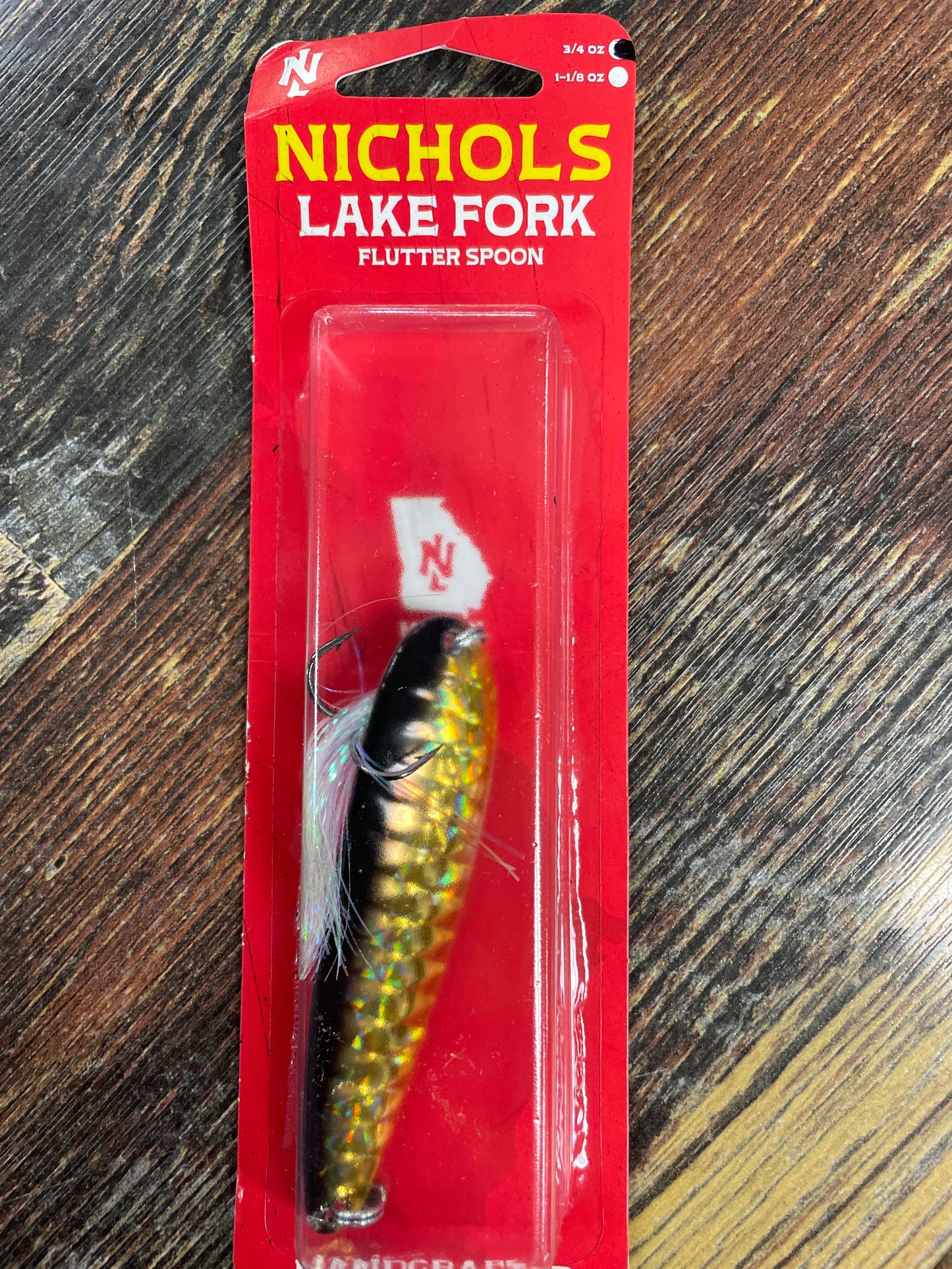 Nichols Flutter Spoon 3/4 oz. 4” Golden Shine