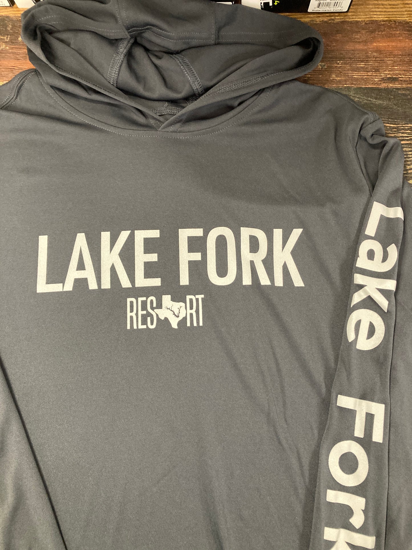 Lake Fork Resort UV Long Sleeve - M Charcoal Gray