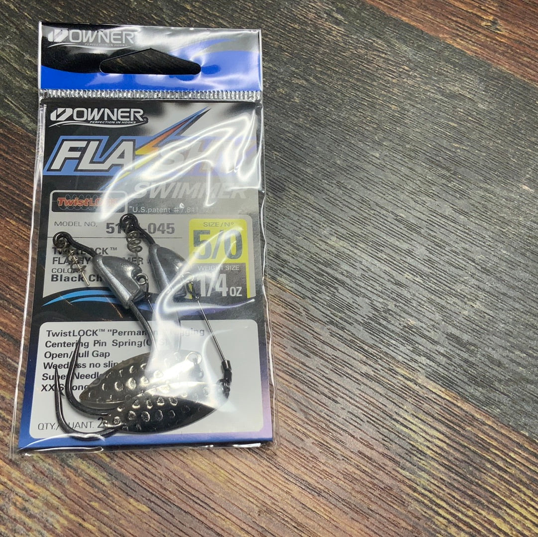 Owner Flashy Swimmer Twist Lock 5/0 Chrome Black