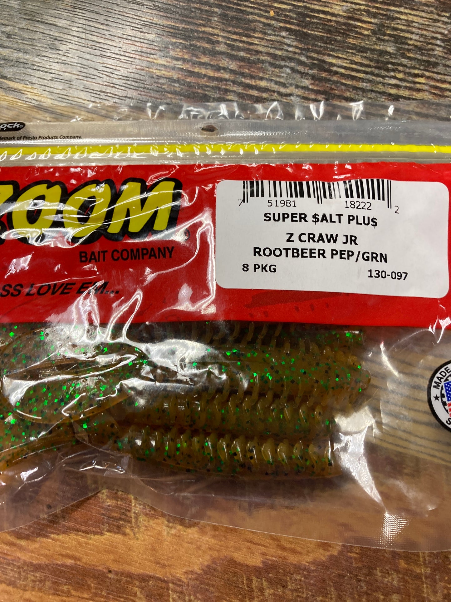 Zoom Z Craw Jr - Rootbeer Pepper Green