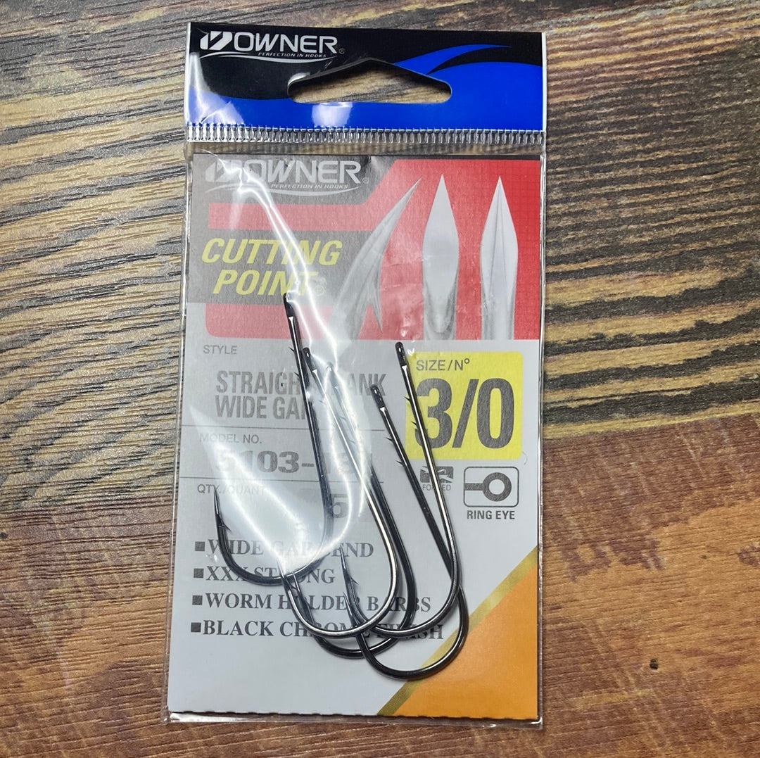 Owner Straight Shank Wide Gap Hook 3/0 Owner Straight Shank Wide Gap Hook 3/0