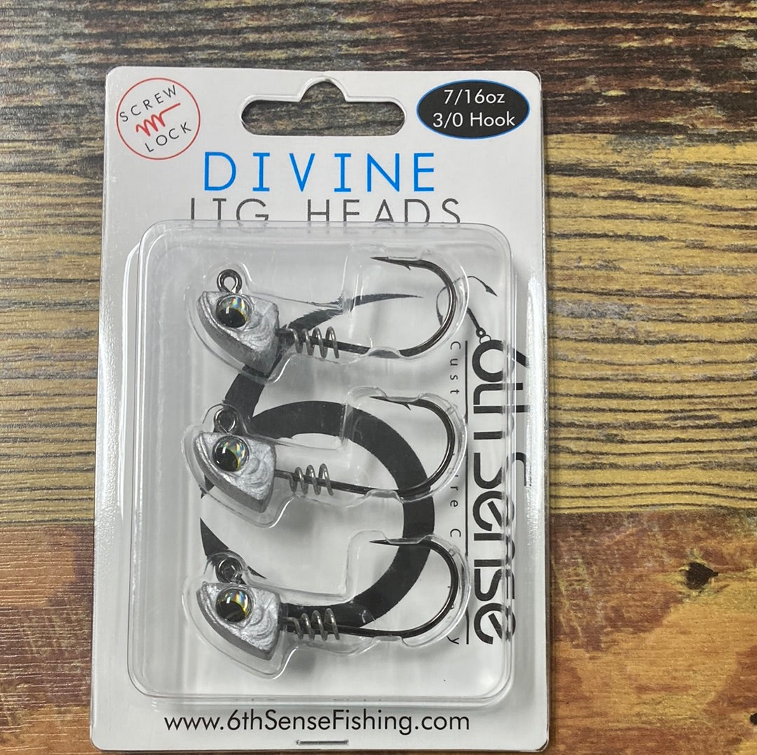 6th Sense Divine Jig Heads 7/16 oz. 3/0 Silver Shad