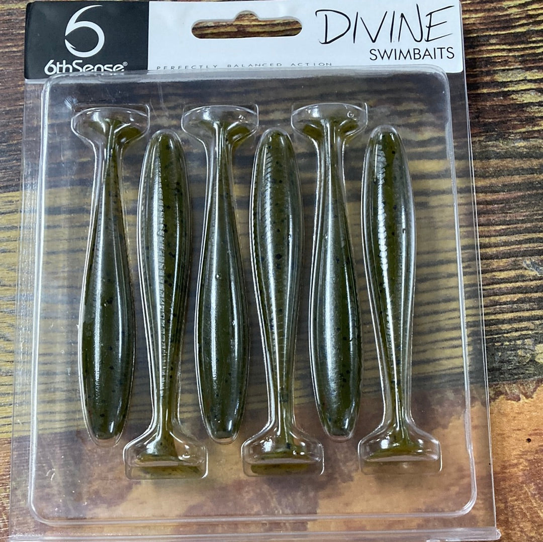 6th Sense Divine Swimbaits 3.8" Green Pumpkin