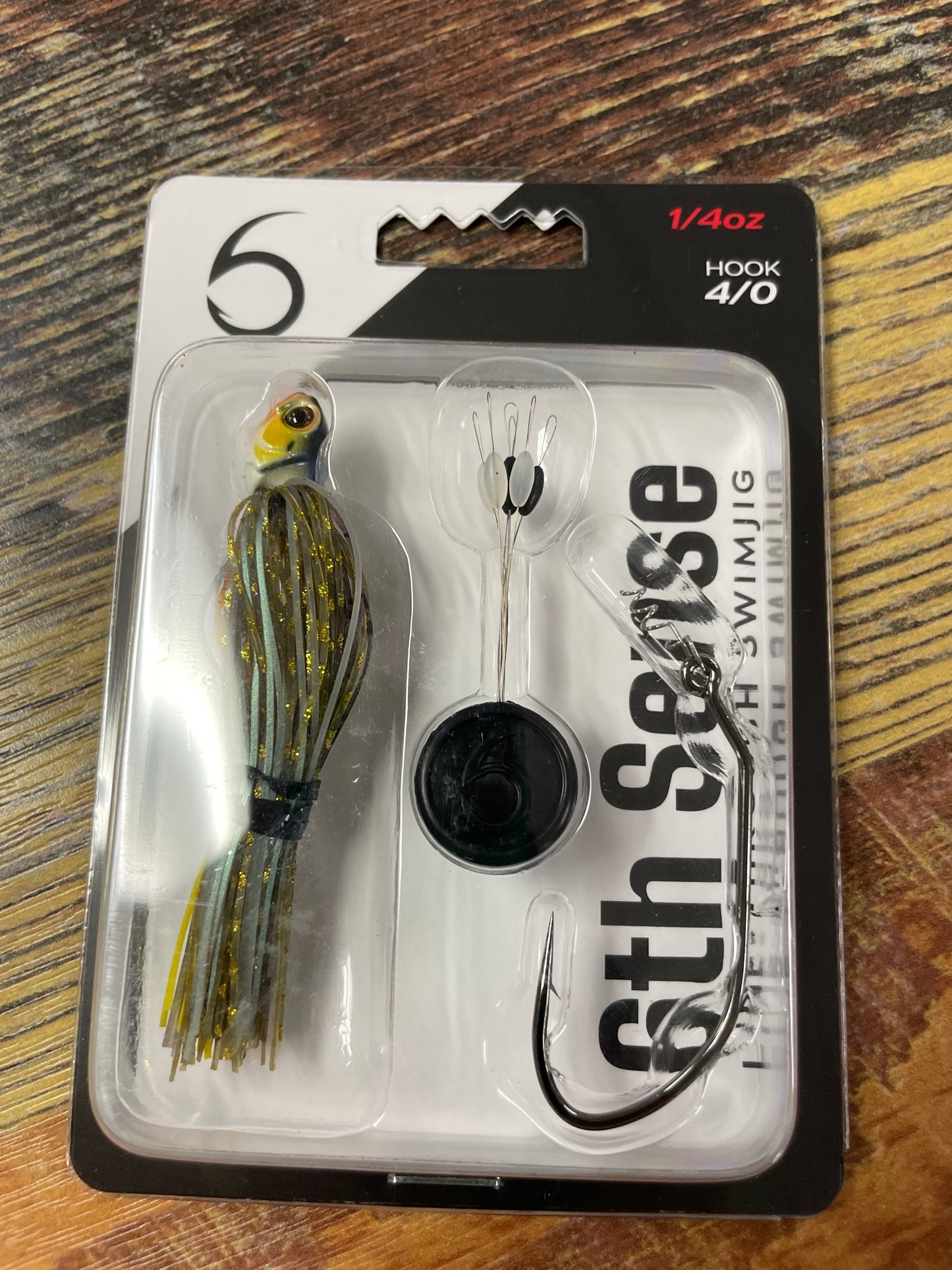 6th Sense Line Through Swim Jig 1/4 oz 4/0 Bluegill Fire