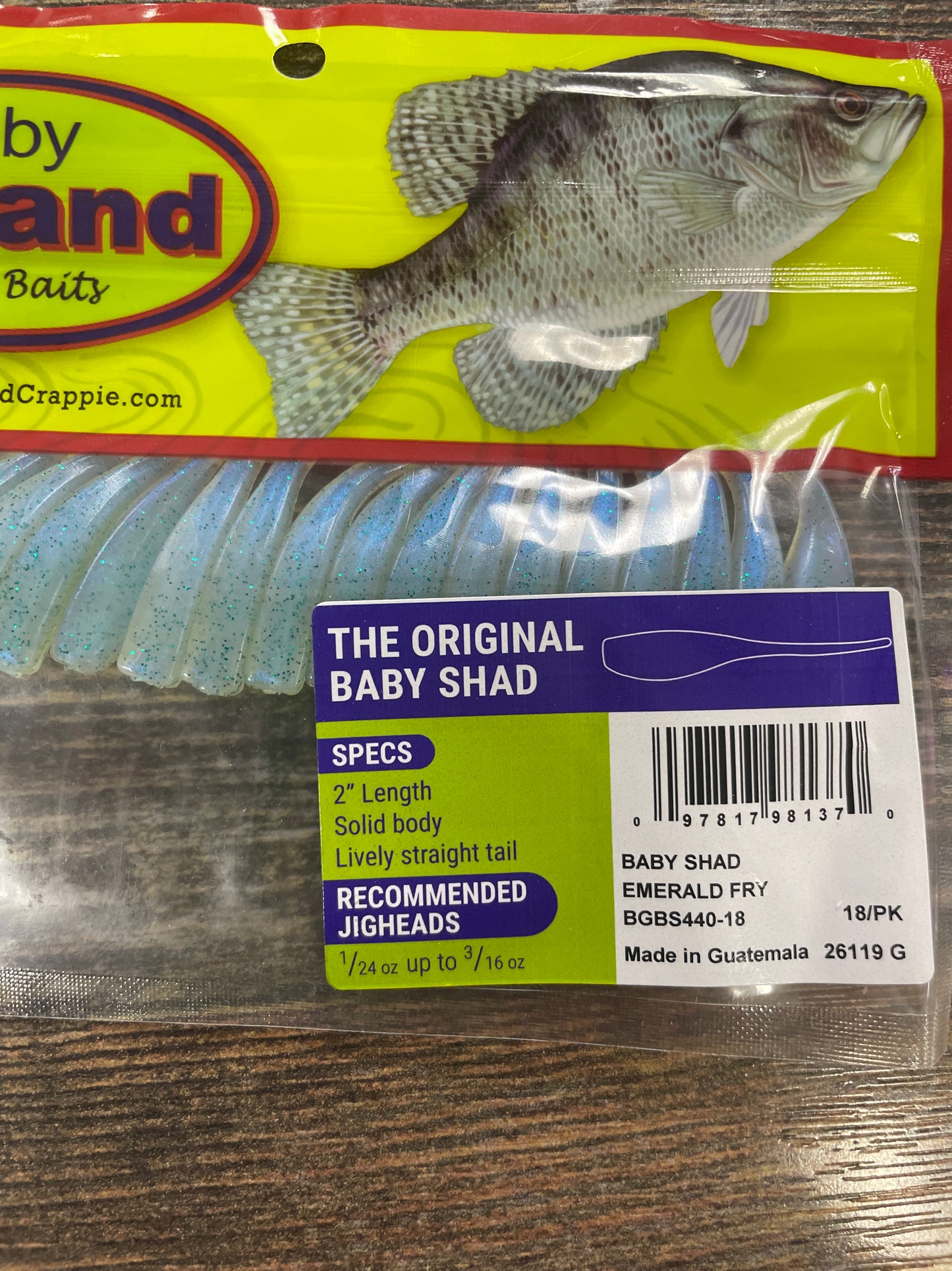 Bobby Garland Baby Shad 2” Emerald Fry