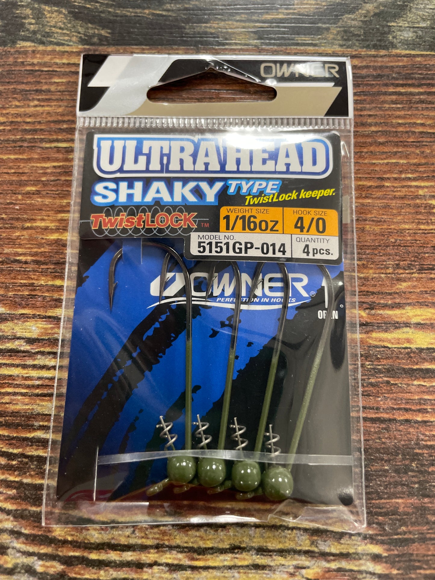 Owner Ultra Shaky Head 1/16 oz. 4/0 Green