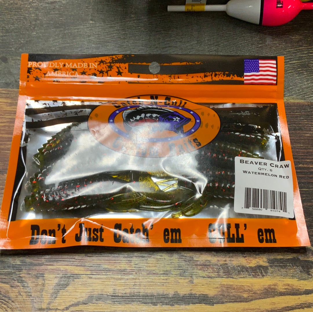 Catch-N-Cull Beaver Craw 4.25" Watermelon Red