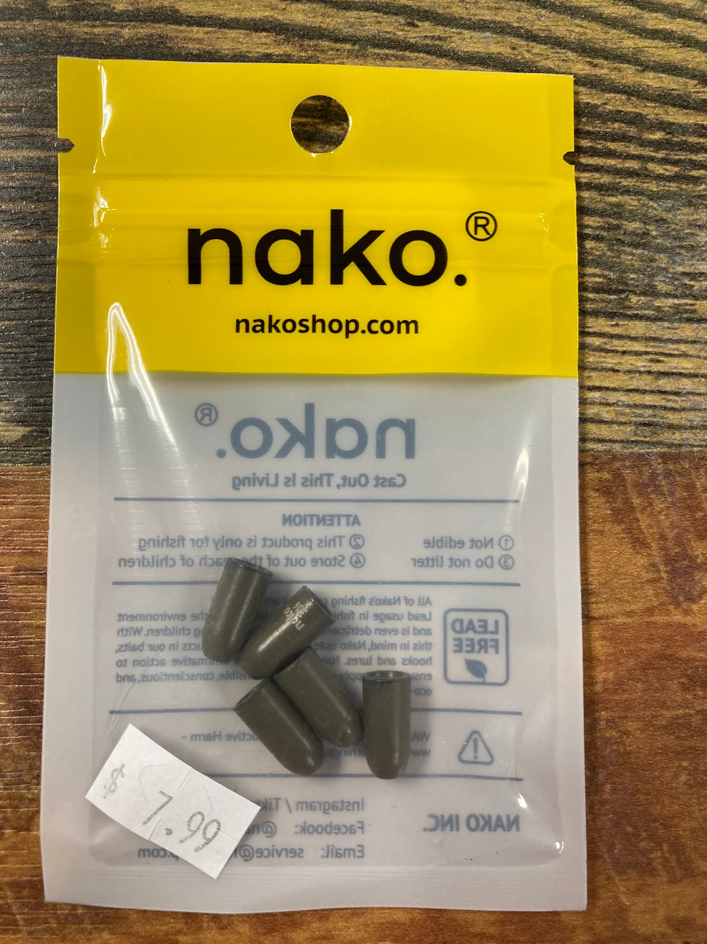 nako Tungsten Worm Weight 3/16 oz. Green Pumpkin