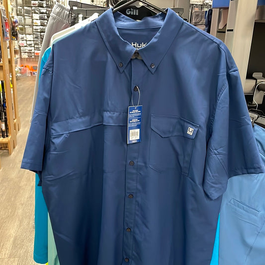 HUK Men’s Tide Point Blue Dress Shirt