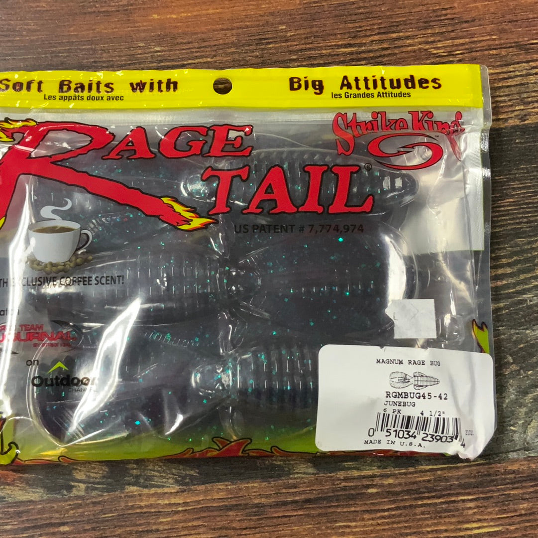 Strike King Rage Tail Magnum Rage Bug 4.5" Junebug
