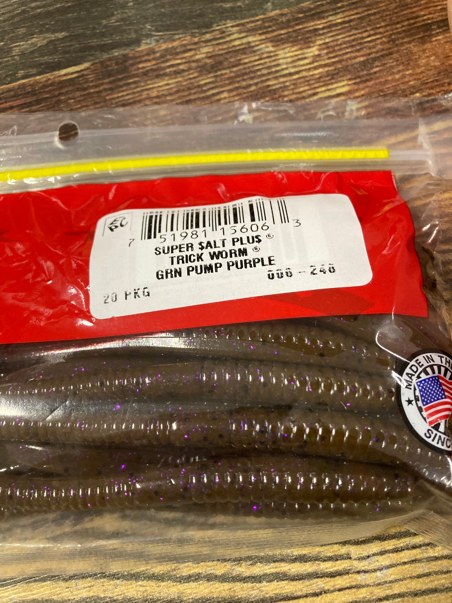 Zoom Trick Worm 6.5 Green Pump Purple