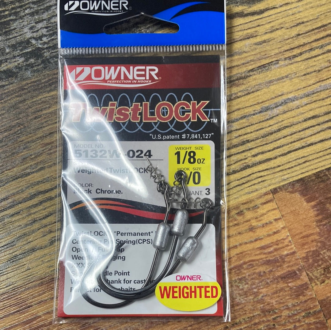 Owner Twist Lock 1/8 oz 4/0 Black Chrome
