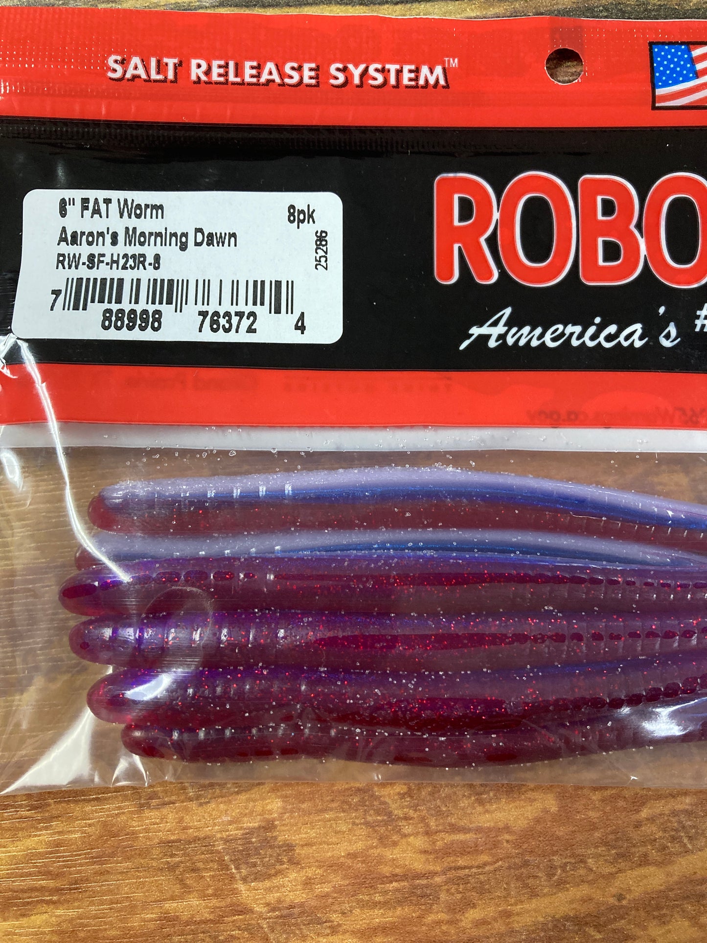 Roboworm Fat Straight Tail 6" Aaron's Morning Dawn