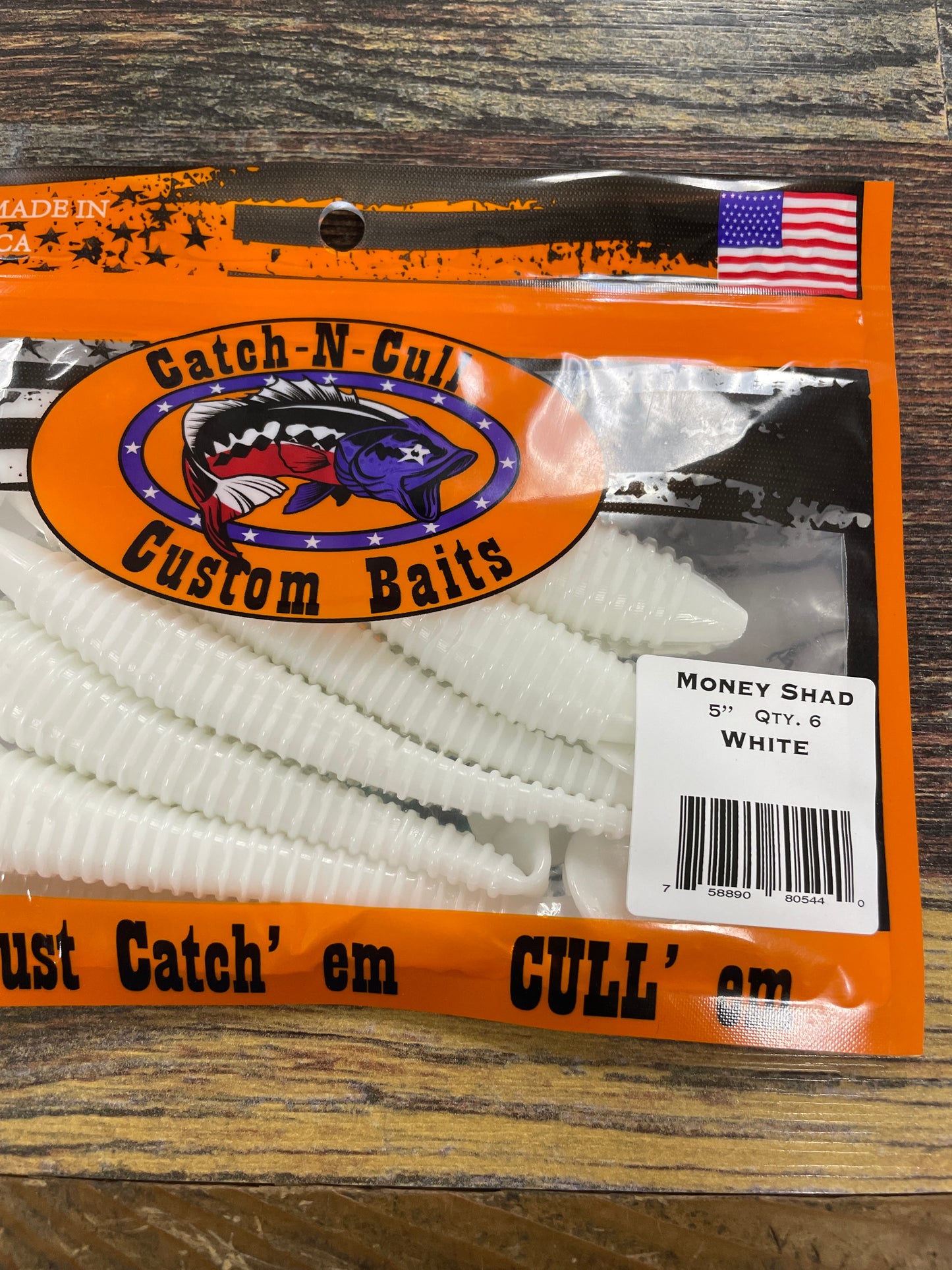 Catch-N-Cull Custom Baits Money Shad White 5”