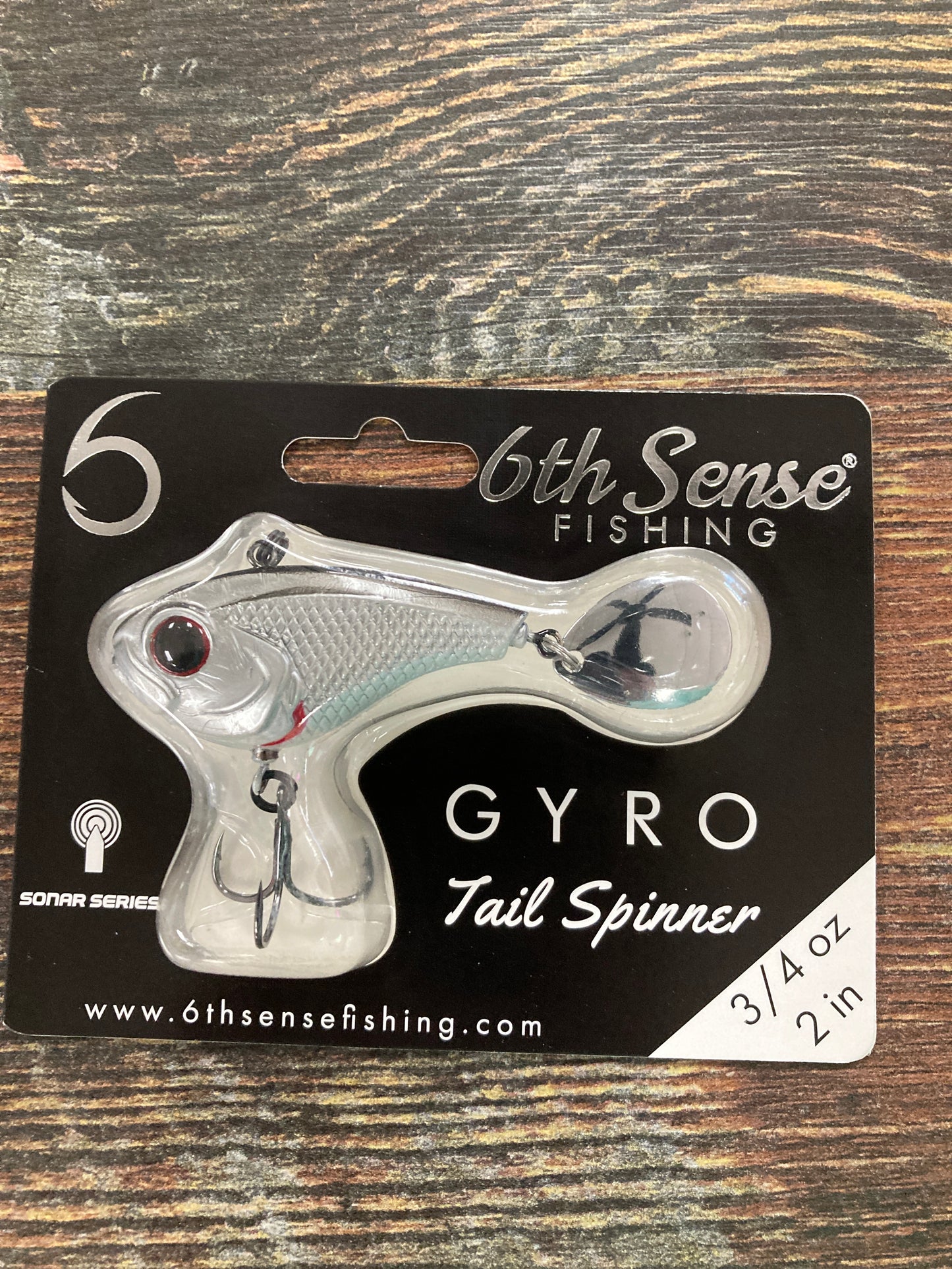 6th Sense Gyro Tail Spinner 3/4 oz. 2" Chrome Black Back